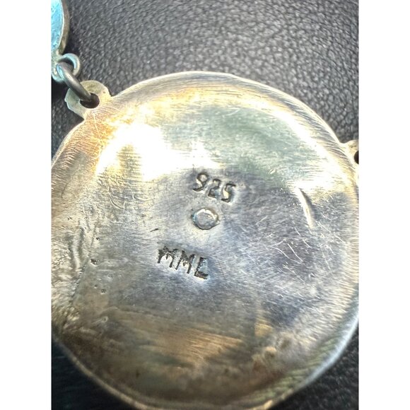 Vintage Peruvian Sterling Silver Inca & Sun Coin Necklace Siged - Picture 6 of 7